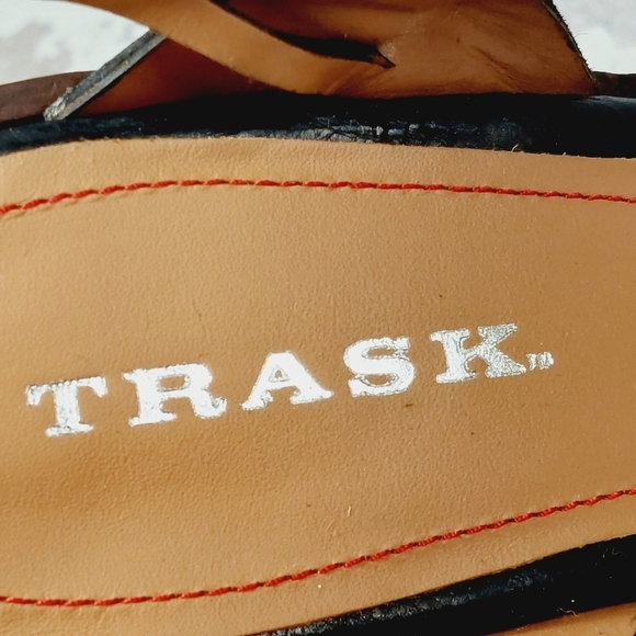 New Trask Saydee Leather Cone Heel Strappy Heeled Sandals V395 - Picture 10 of 12